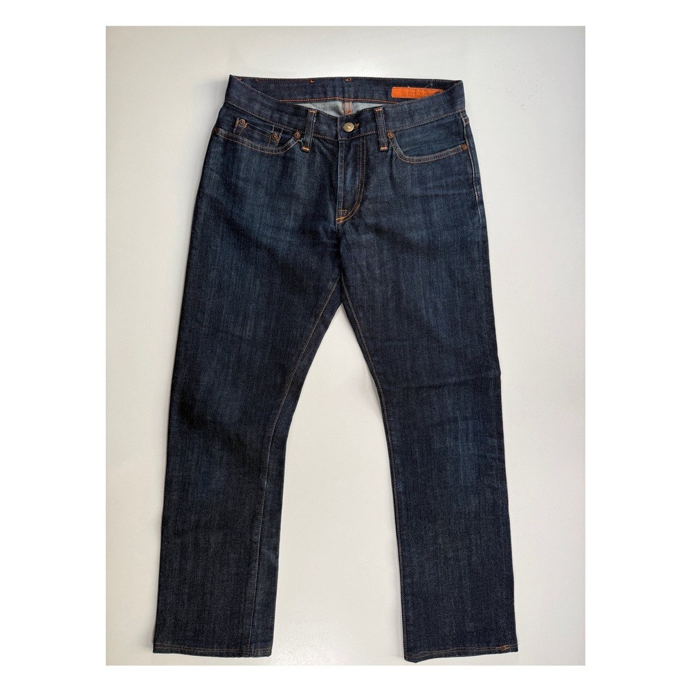 JEAN SHOP 4727 Skinny Selvedge Jean Mens 29x26 Hemmed Dark Wash Denim Made‎ USA